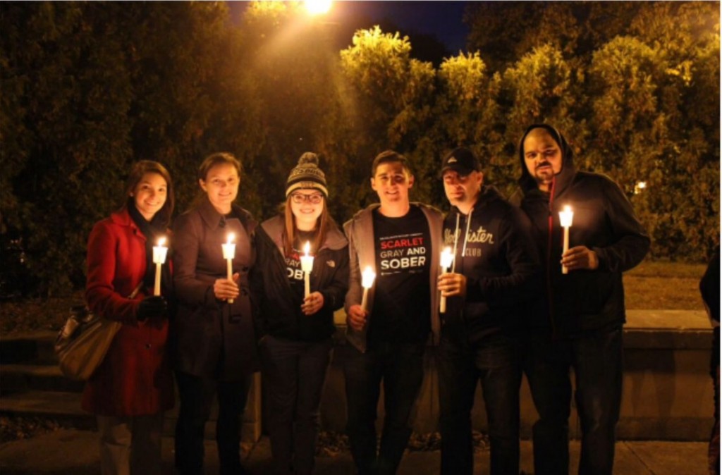 The CRC at the 2015 NOPE Candlelight Vigil, where one of our members shared a recovery story (photo courtesy of Sarah Nerad).